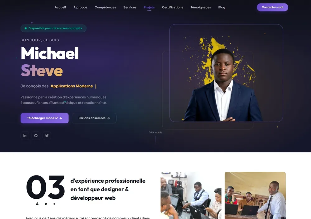 Portfolio personnel de Wawo Domguia Michael Steve, développeur web à Yaoundé